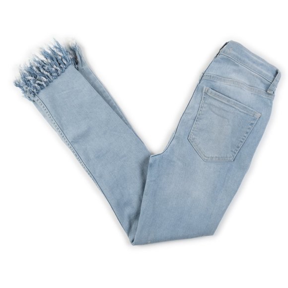 FREE PEOPLE light wash distressed skinny jeans size 27 - Picture 6 of 12